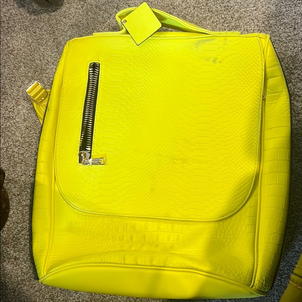Yellow tote and carry backpack